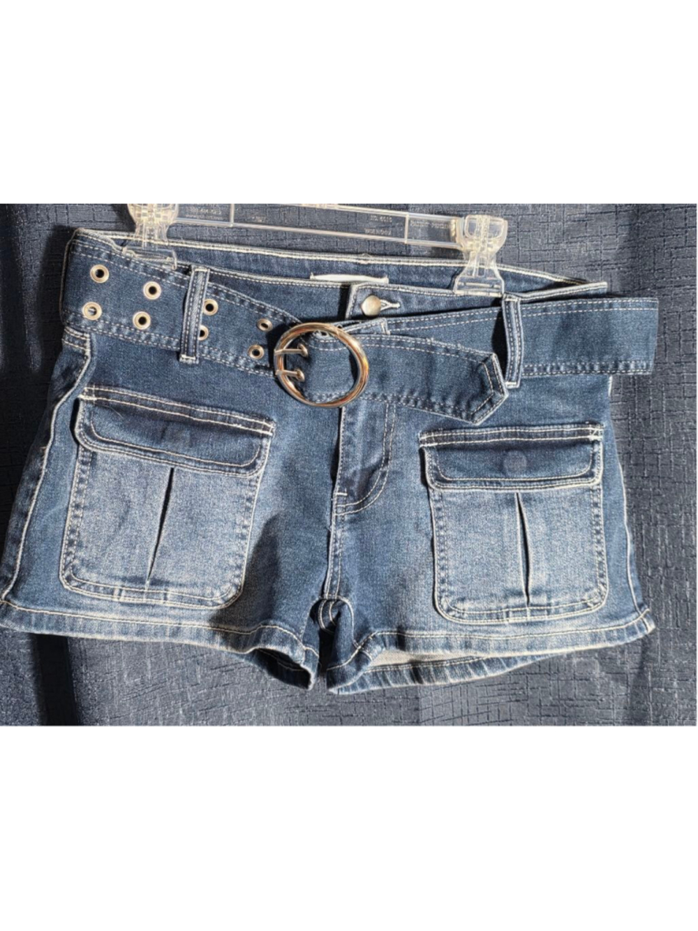Women's Austin Landing Blue Jean Shorts Size 9 with White Stitching